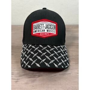 Barrett-Jackson Black Red Men's Adjustable‎ Hat Cap- EUC